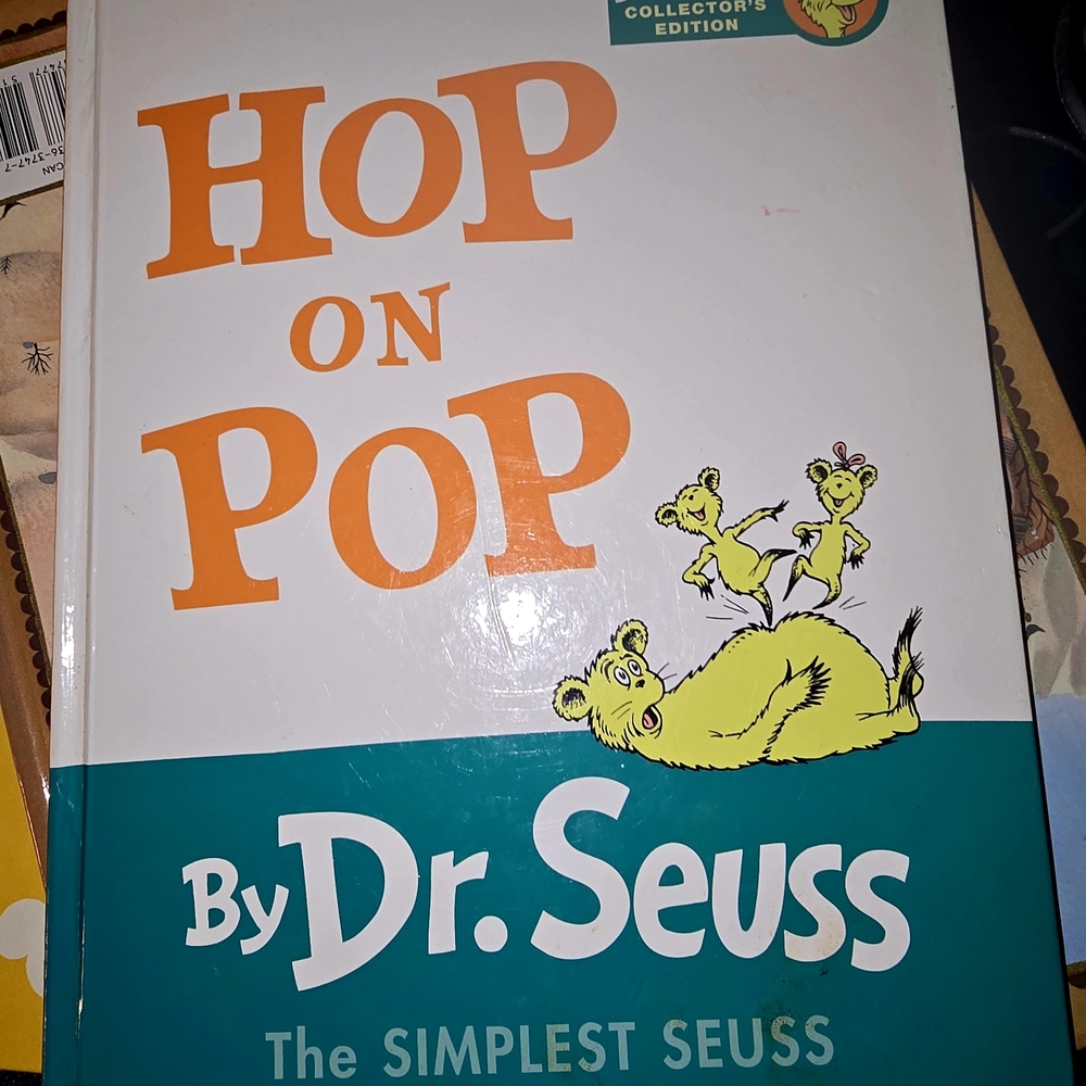 Hop On Pop By Dr. Seuss - White, Orange, Teal Cover